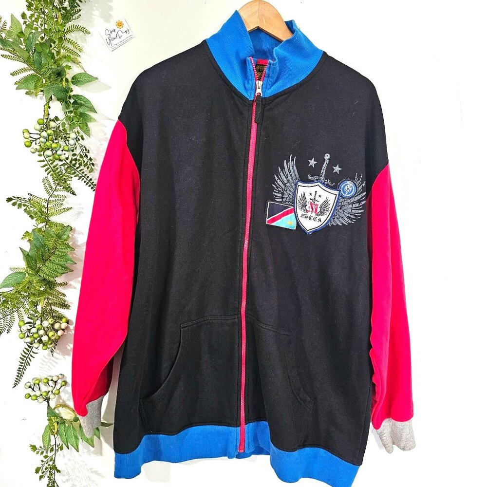 Mecca Apparel‎ 3XL Mens Full-Zip Hoodie Jacket Black Red Blue Cotton Blend《916》J